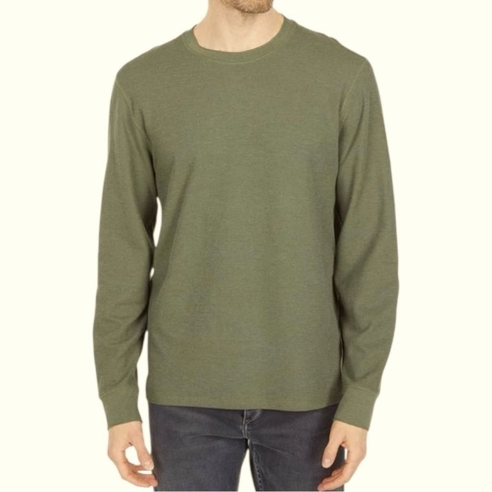 Vince Men's Olive Green Long Sleeve Tee Size S